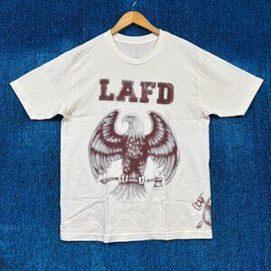 Travis Scott LAFD Rap White T-Shirt Size Medium